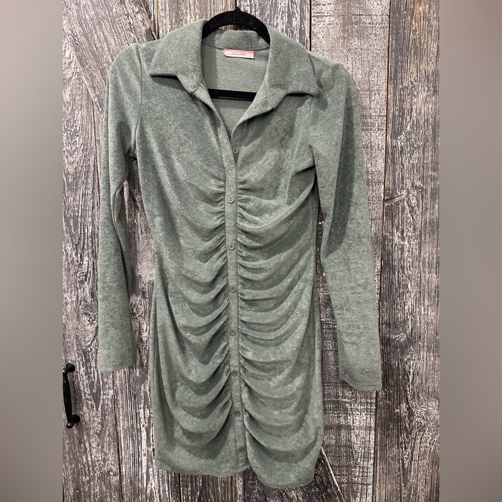 Long Sleeve Terrycloth Dress